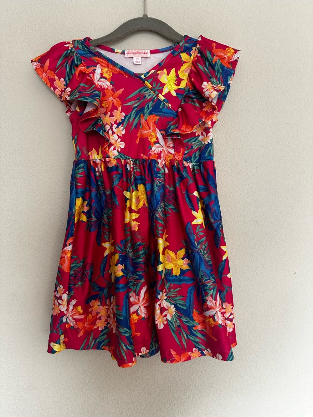 Tommy Bahama Girls Tropical Floral Flutter Sleeve Dress | Size 3T | EUC